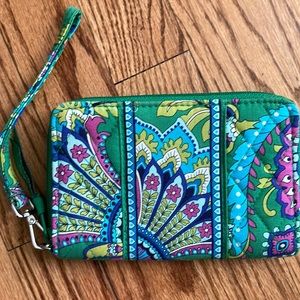Vera Bradley green wristlet wallet